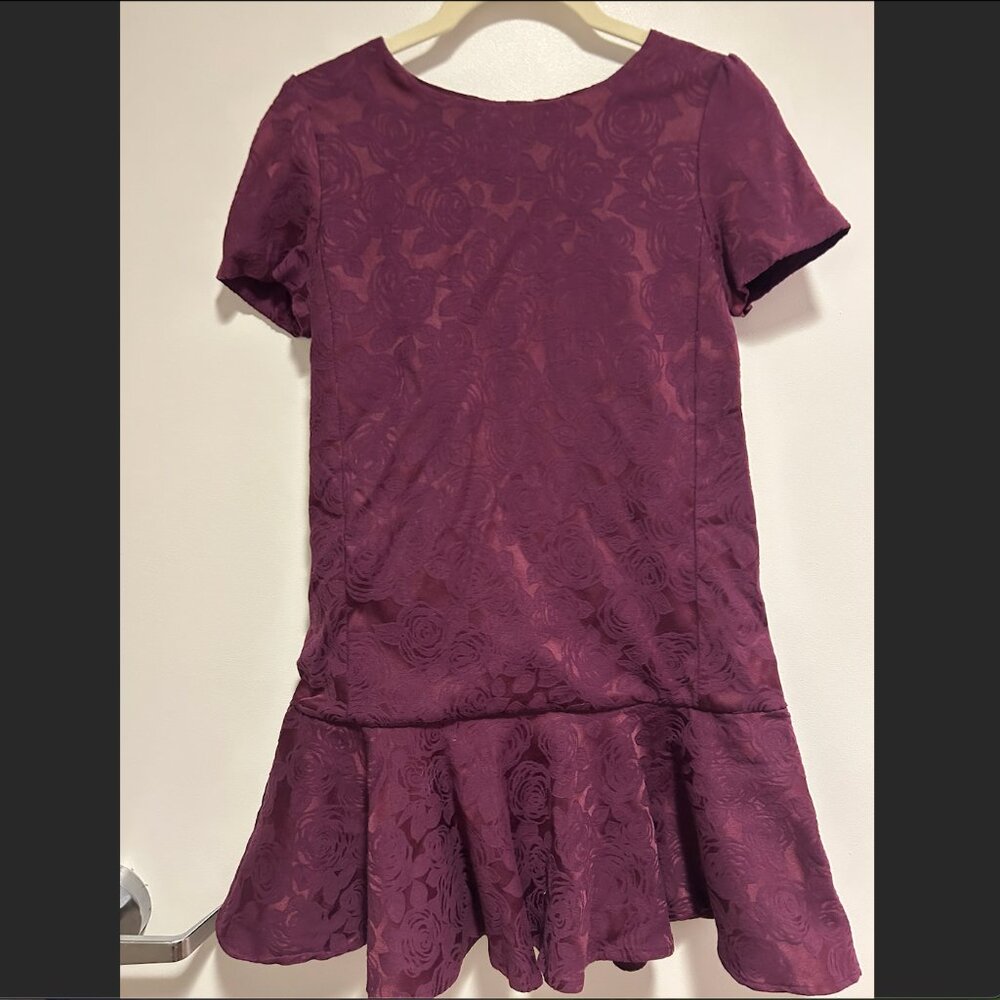Kate Spade Floral Peplum Dress in Midnight Wine Size 12Y